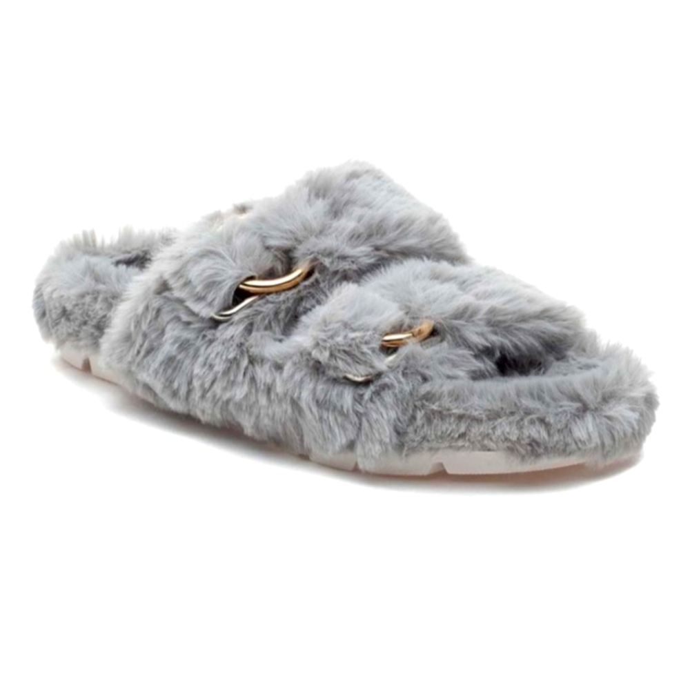 BRAND NEW w/o tags J slides sherpa like slippers.